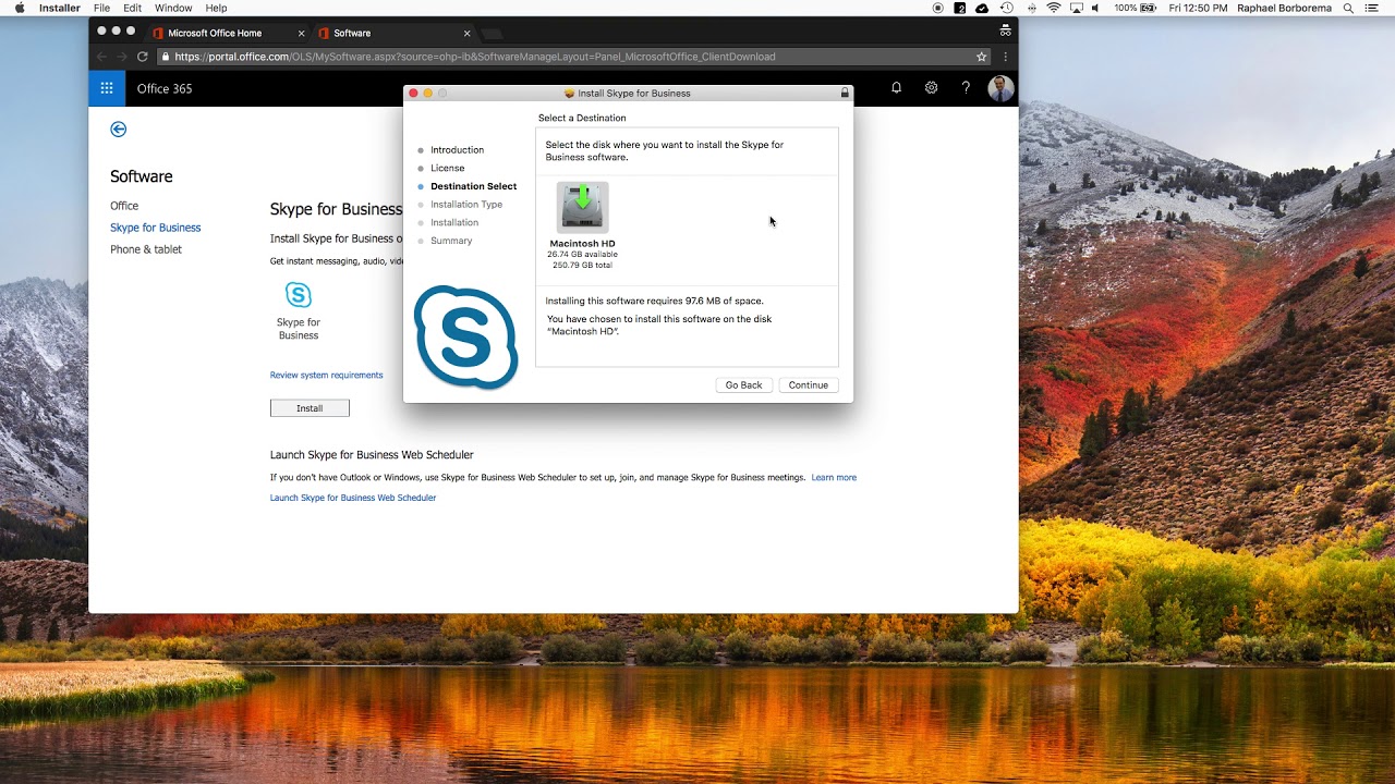 open skype for business in mac url